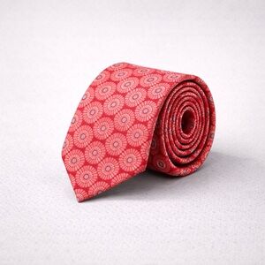 Ted Baker Jacquard Silk Floral Medallion Tie Coral Pink Designer Necktie Spring